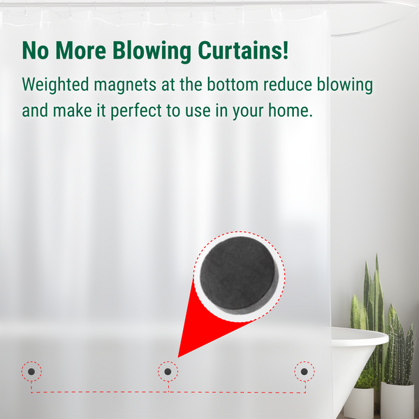 BOWERY HOME | Recycled Polyester Shower Curtain Liner - Frosted / 4G