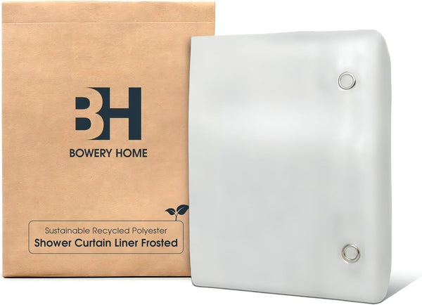 BOWERY HOME | Recycled Polyester Shower Curtain Liner - Frosted / 4G