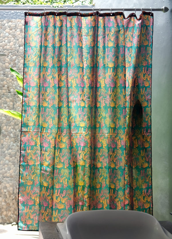 Cactus Green Shower Curtain Liner