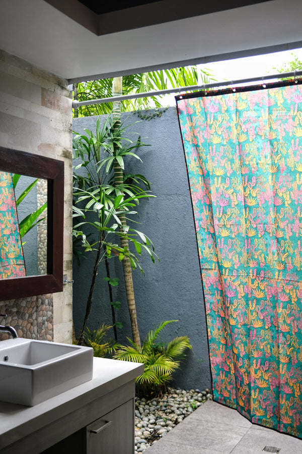 Cactus Green Shower Curtain Liner