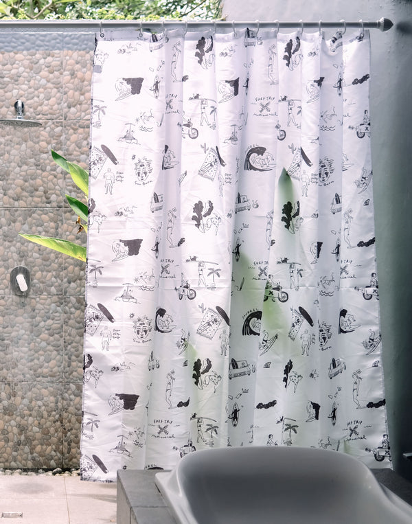 Surf Trip Shower Curtain Liner