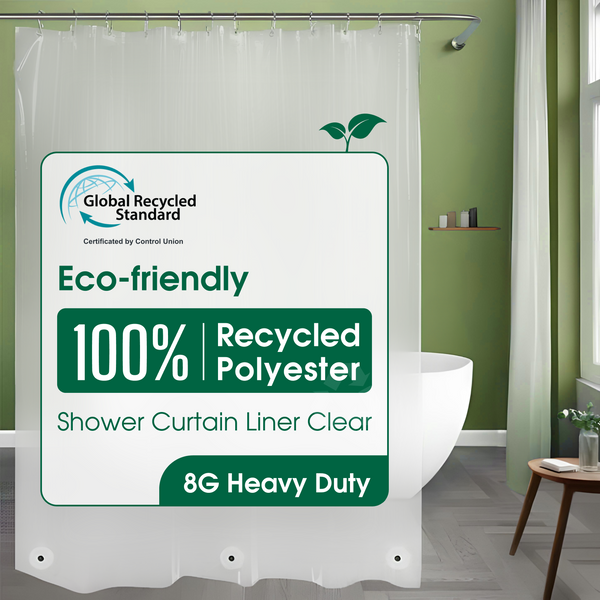 BOWERY HOME | Recycled Polyester Shower Curtain Liner - Clear