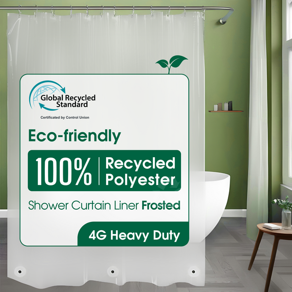 BOWERY HOME | Recycled Polyester Shower Curtain Liner - Frosted / 4G