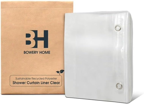 BOWERY HOME | Recycled Polyester Shower Curtain Liner - Clear